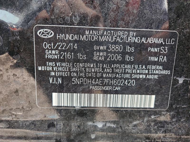Продаж на аукціоні авто 2015 Hyundai Elantra, vin: 5NPDH4AE7FH602420, номер лоту: 50617296