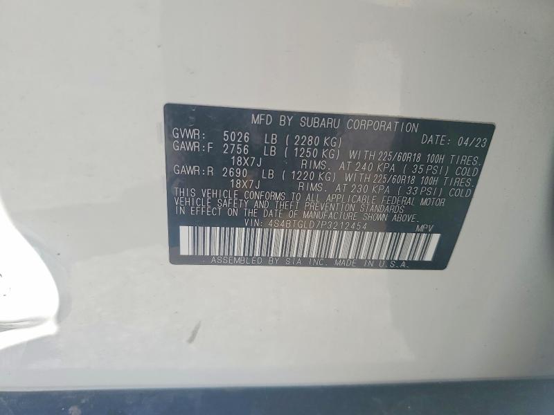 Продаж на аукціоні авто 2023 Subaru Outback, vin: 4S4BTGLD7P3212454, номер лоту: 51516586
