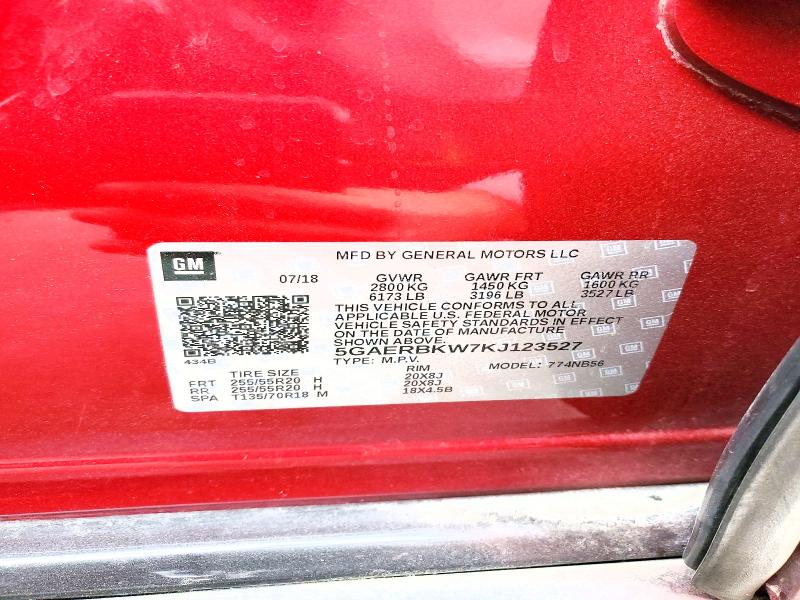 49796426 :رقم المزاد ، 5GAERBKW7KJ123527 vin ، 2019 Buick Enclave مزاد بيع