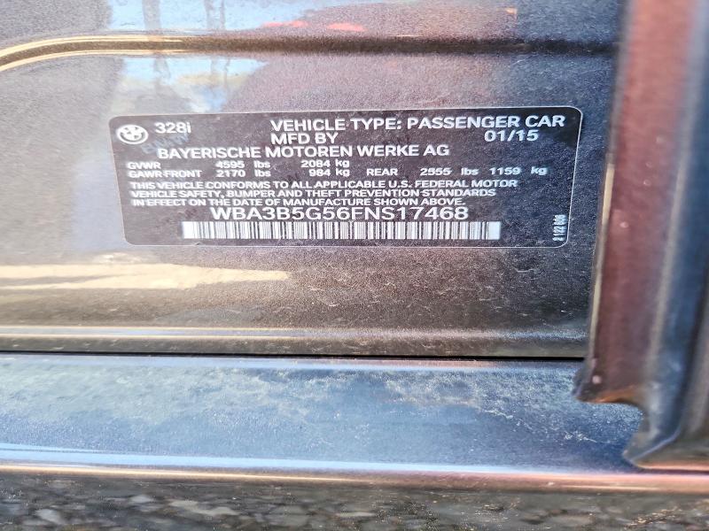 2015 Bmw 328 მანქანა იყიდება აუქციონზე, vin: WBA3B5G56FNS17468, აუქციონის ნომერი: 49289356
