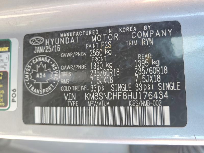 Aukcja sprzedaży 2017 Hyundai Santa Fe Xl, vin: KM8SNDHF8HU176434, numer aukcji: 50725716