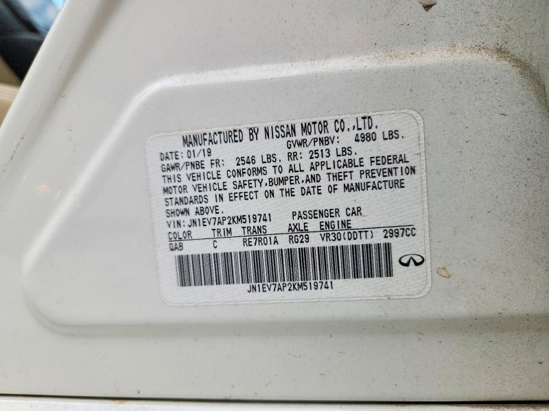 Продажа на аукционе авто 2019 Infiniti Q50, vin: JN1EV7AP2KM519741, номер лота: 51793886