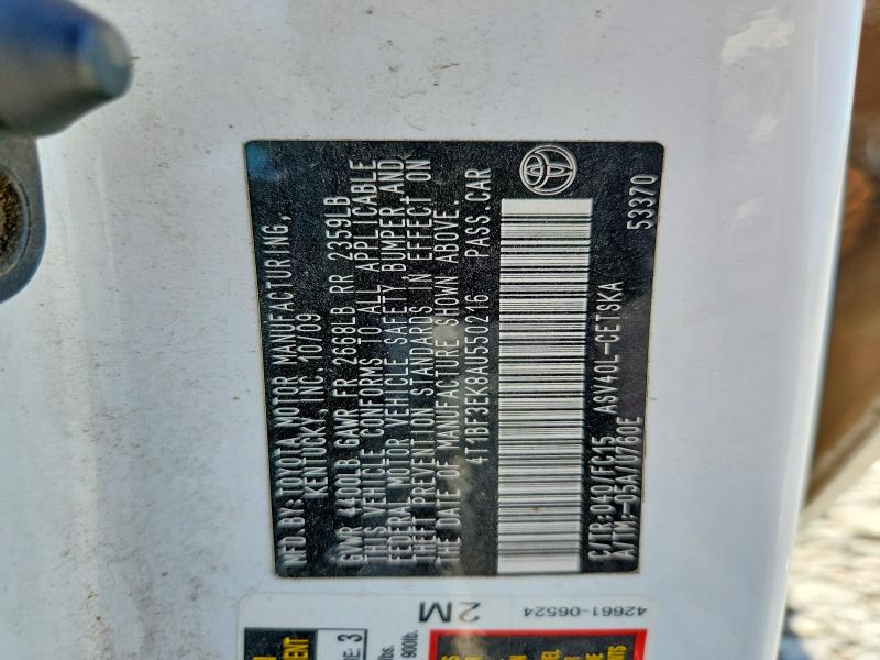 Aukcja sprzedaży 2010 Toyota Camry, vin: 4T1BF3EK8AU550216, numer aukcji: 51757016