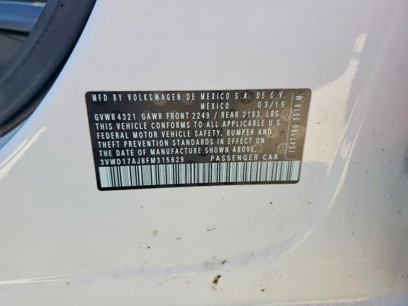 Продажа на аукционе авто 2015 Volkswagen Jetta, vin: 3VWD17AJ8FM315629, номер лота: 48932586