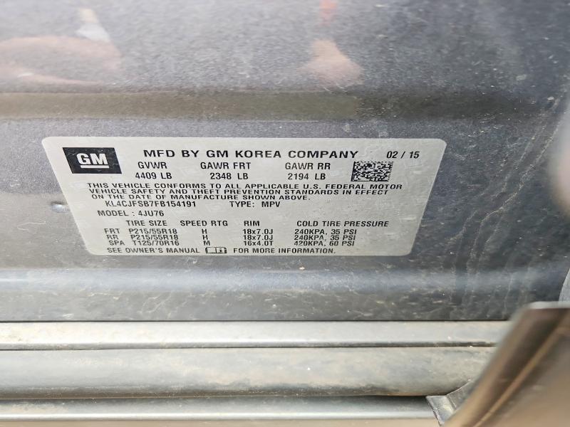 Продажа на аукционе авто 2015 Buick Encore, vin: KL4CJFSB7FB154191, номер лота: 51024256