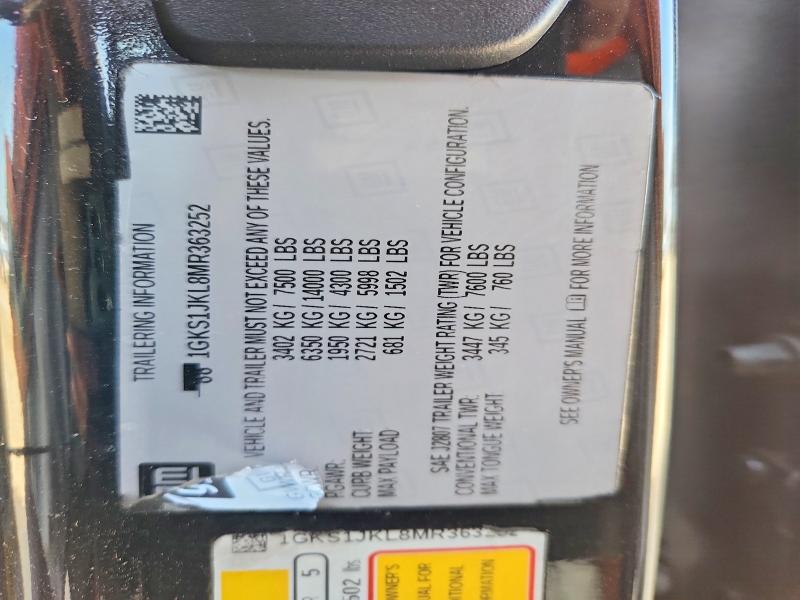 51355506 :رقم المزاد ، 1GKS1JKL8MR363252 vin ، 2021 Gmc Yukon Xl مزاد بيع