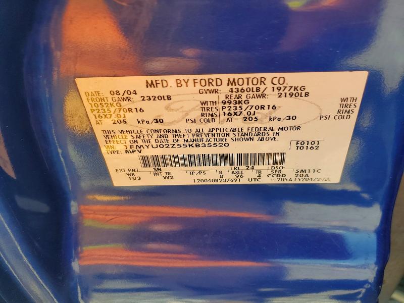 51760406 :رقم المزاد ، 1FMYU02Z55KB35520 vin ، 2005 Ford Escape مزاد بيع