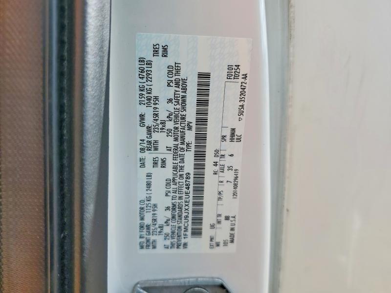 Aukcja sprzedaży 2014 Ford Escape, vin: 1FMCU9JXXEUE48789, numer aukcji: 48818676