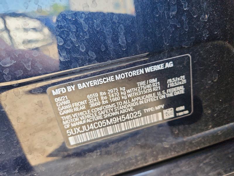 Aukcja sprzedaży 2021 Bmw X5, vin: 5UXJU4C05M9H54025, numer aukcji: 50192516