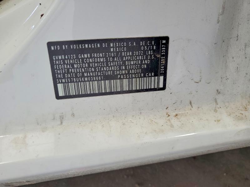 Aukcja sprzedaży 2019 Volkswagen Jetta, vin: 3VWE57BU5KM038661, numer aukcji: 50191006