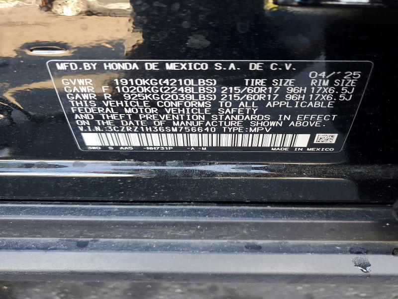 Aukcja sprzedaży 2025 Honda Hr-v, vin: 3CZRZ1H36SM756640, numer aukcji: 50338866