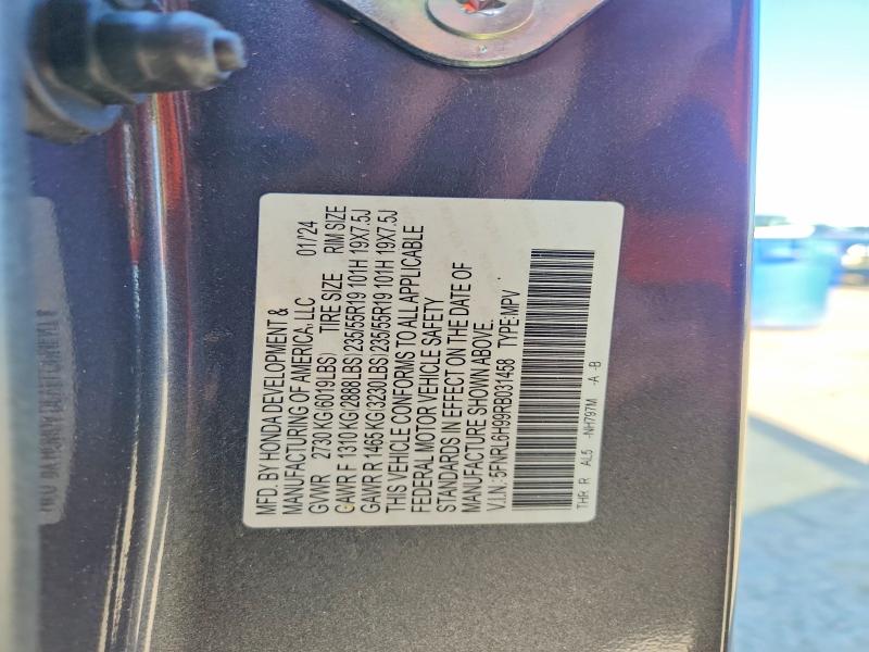 Aukcja sprzedaży 2024 Honda Odyssey, vin: 5FNRL6H99RB031458, numer aukcji: 50253526
