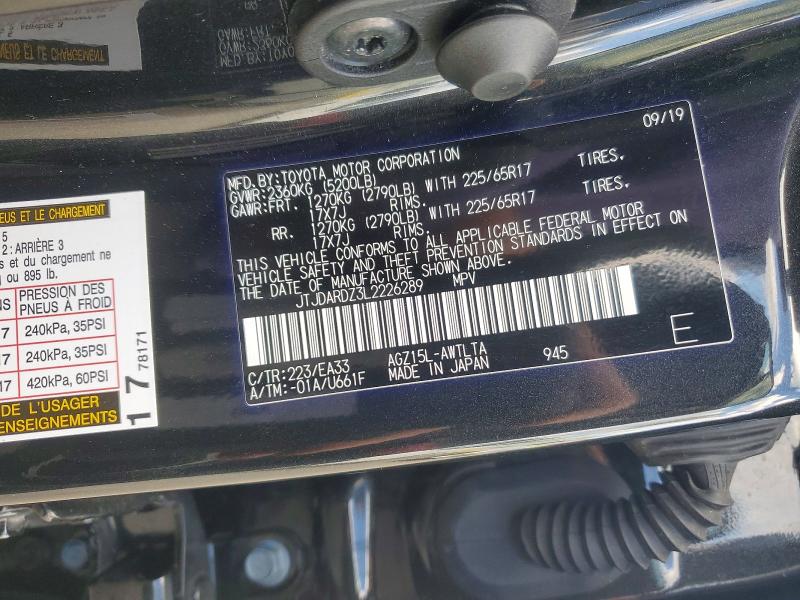 Aukcja sprzedaży 2020 Lexus Nx, vin: JTJDARDZ3L2226289, numer aukcji: 50649096