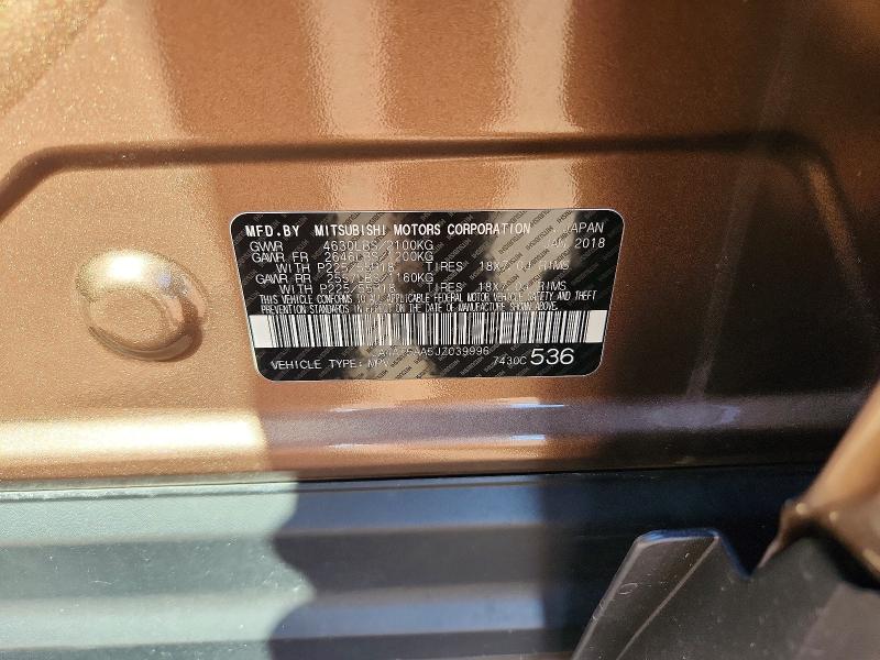 Продаж на аукціоні авто 2018 Mitsubishi Eclipse Cross, vin: JA4AT5AA5JZ039996, номер лоту: 51025336