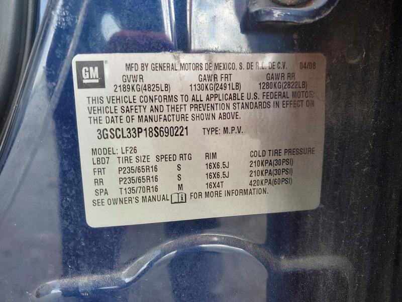 Продажа на аукционе авто 2008 Saturn Vue, vin: 3GSCL33P18S690221, номер лота: 48438486