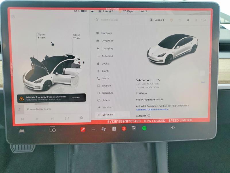 Продаж на аукціоні авто 2022 Tesla Model 3, vin: 5YJ3E1EB9NF183499, номер лоту: 48283566