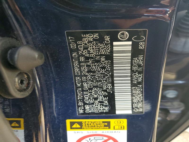 Aukcja sprzedaży 2017 Lexus Es, vin: JTHBW1GG7H2149973, numer aukcji: 50364206