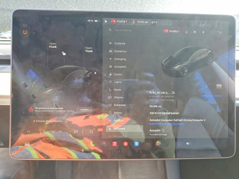 Aukcja sprzedaży 2021 Tesla Model 3, vin: 5YJ3E1EBXMF948167, numer aukcji: 48933766