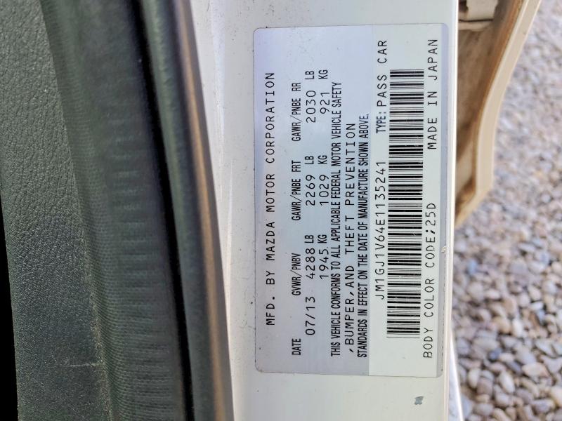 Aukcja sprzedaży 2014 Mazda 6, vin: JM1GJ1V64E1135241, numer aukcji: 51352076