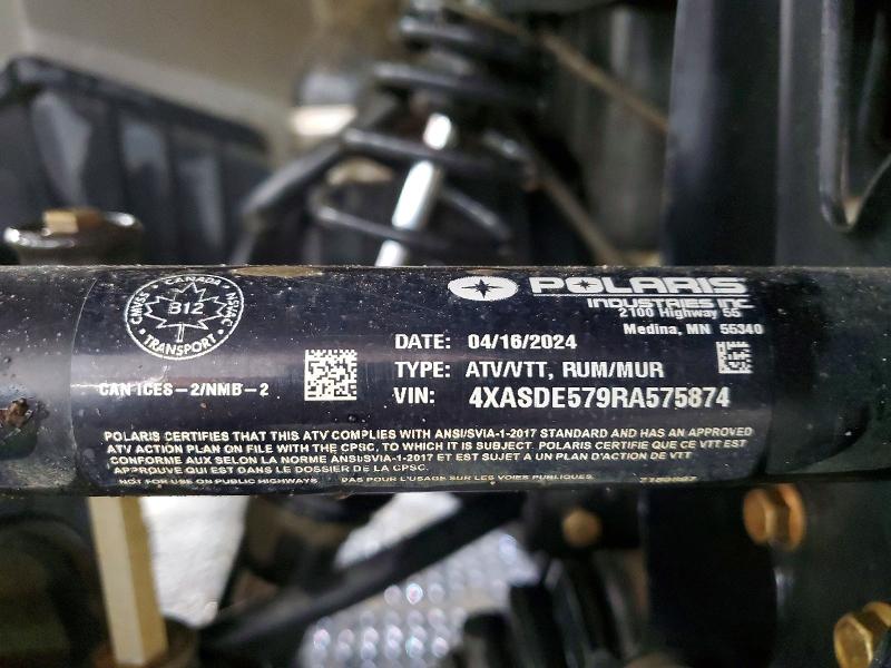 Aukcja sprzedaży 2024 Polaris Sportsman, vin: 4XASDE579RA575874, numer aukcji: 51672776