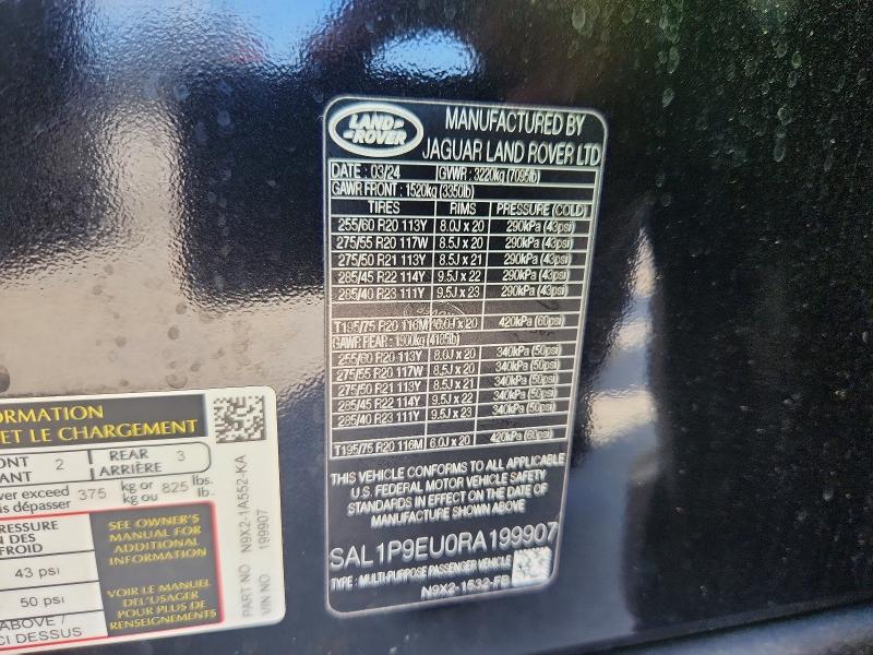 Продажа на аукционе авто 2024 Land Rover Range Rover Sport, vin: SAL1P9EU0RA199907, номер лота: 50562666
