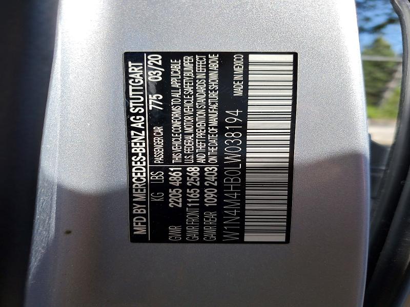 Aukcja sprzedaży 2020 Mercedes-benz Glb, vin: W1N4M4HB0LW038194, numer aukcji: 49915386