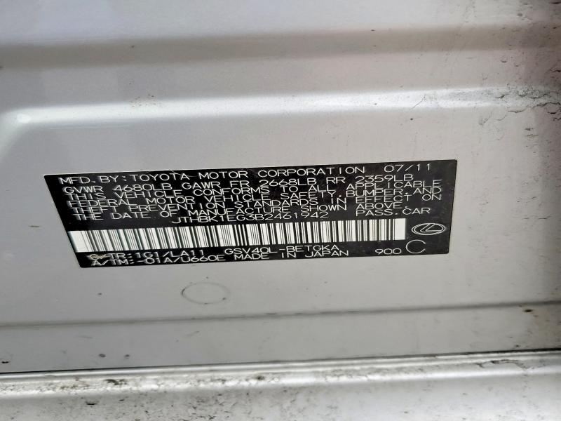 Продаж на аукціоні авто 2011 Lexus Es, vin: JTHBK1EG3B2461942, номер лоту: 51969166