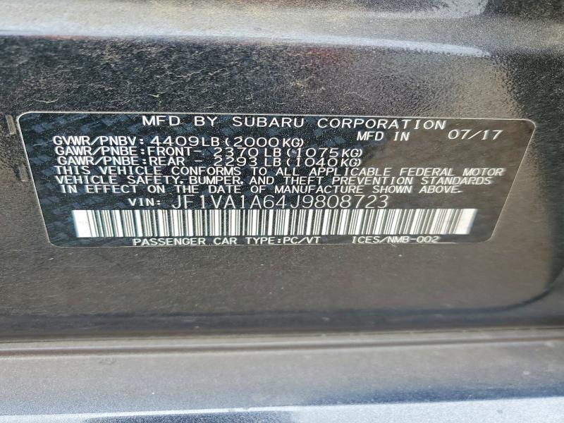 Auction sale of the 2018 Subaru Wrx, vin: JF1VA1A64J9808723, lot number: 51175046