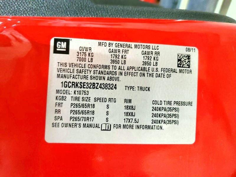 2011 Chevrolet Silverado მანქანა იყიდება აუქციონზე, vin: 1GCRKSE32BZ438324, აუქციონის ნომერი: 51538376