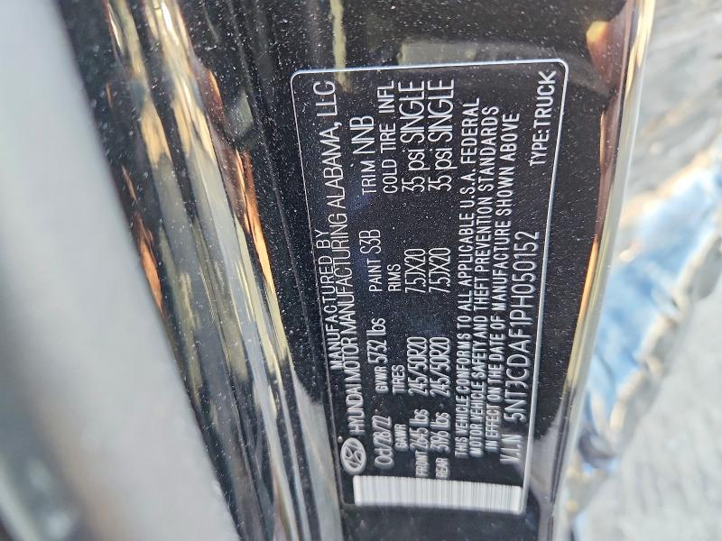 2023 Hyundai Santa Cruz მანქანა იყიდება აუქციონზე, vin: 5NTJCDAF1PH050152, აუქციონის ნომერი: 50270166