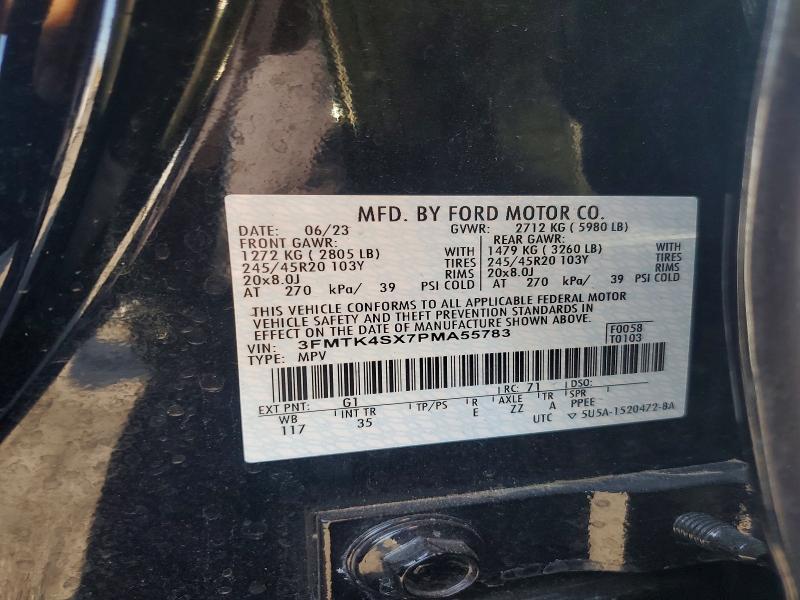 50654726 :رقم المزاد ، 3FMTK4SX7PMA55783 vin ، 2023 Ford Mustang مزاد بيع