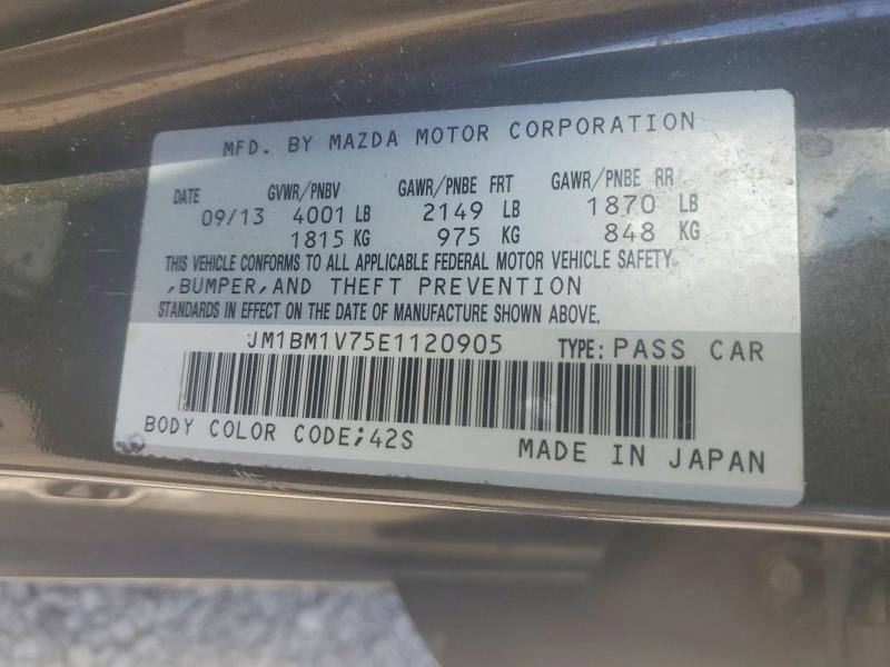 2014 Mazda 3 მანქანა იყიდება აუქციონზე, vin: JM1BM1V75E1120905, აუქციონის ნომერი: 50184886