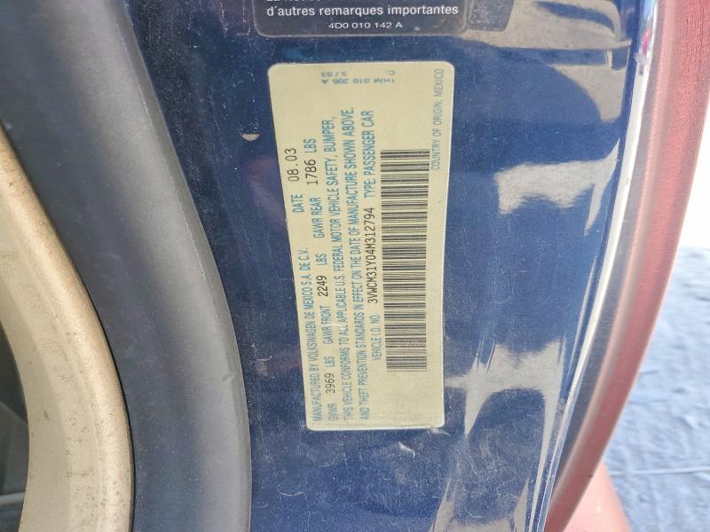 Aukcja sprzedaży 2004 Volkswagen New Beetle, vin: 3VWCM31Y04M312794, numer aukcji: 51705916