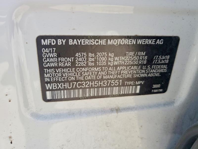 Продажа на аукционе авто 2017 Bmw X1, vin: WBXHU7C32HSH37551, номер лота: 49725196