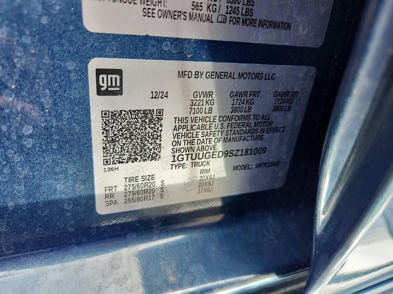 49763506 :رقم المزاد ، 1GTUUGED9SZ181009 vin ، 2025 Gmc Sierra مزاد بيع