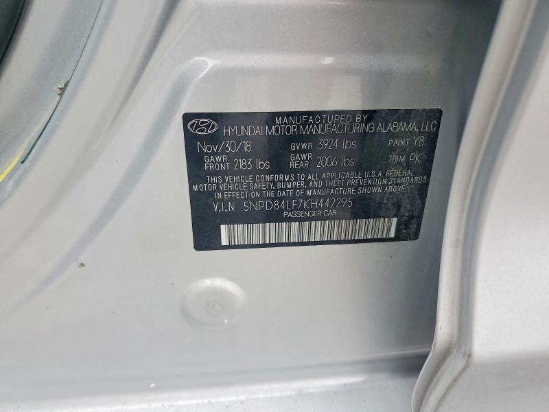 51426296 :رقم المزاد ، 5NPD84LF7KH442295 vin ، 2017 Hyundai Elantra مزاد بيع