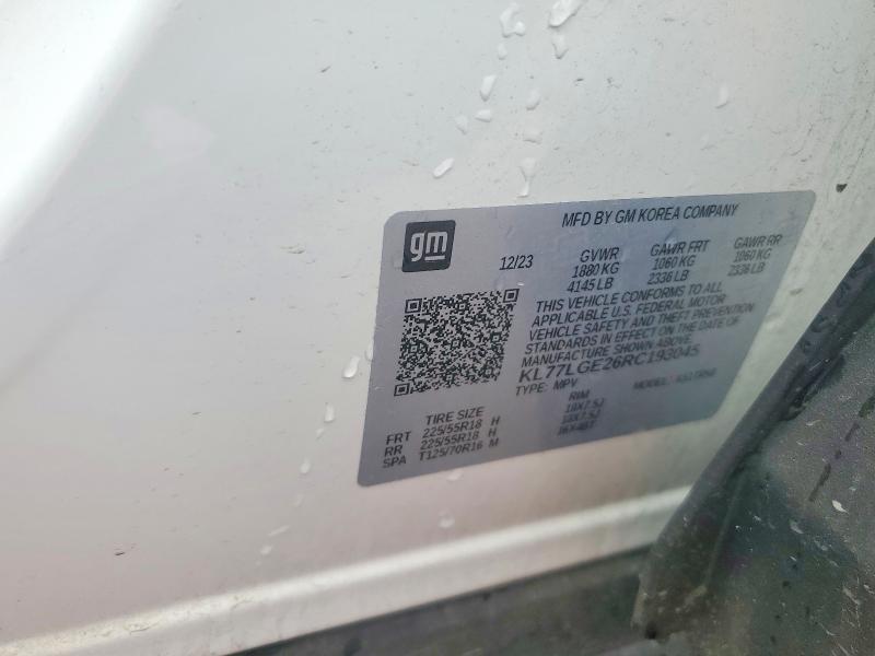 Aukcja sprzedaży 2024 Chevrolet Trax, vin: KL77LGE26RC193045, numer aukcji: 50626466