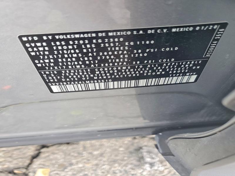 Продаж на аукціоні авто 2020 Volkswagen Tiguan, vin: 3VV3B7AX4LM093510, номер лоту: 48333216