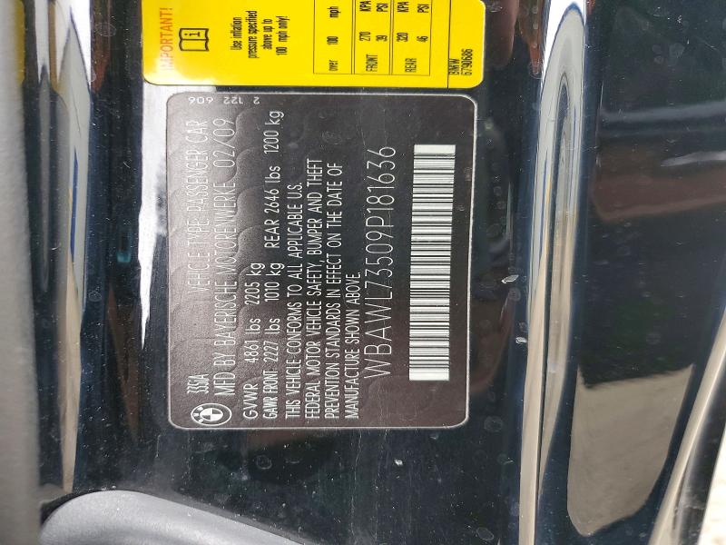 51897806 :رقم المزاد ، WBAWL73509P181636 vin ، 2009 Bmw 335 مزاد بيع