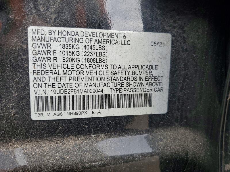 Aukcja sprzedaży 2021 Acura Ilx, vin: 19UDE2F81MA009044, numer aukcji: 51081186