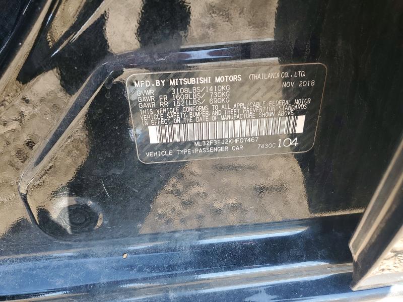 Продаж на аукціоні авто 2019 Mitsubishi Mirage, vin: ML32F3FJ2KHF07467, номер лоту: 48647216