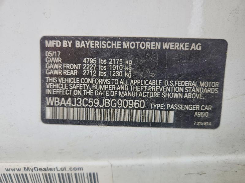 Aukcja sprzedaży 2018 Bmw 430xi, vin: WBA4J3C59JBG90960, numer aukcji: 50183266