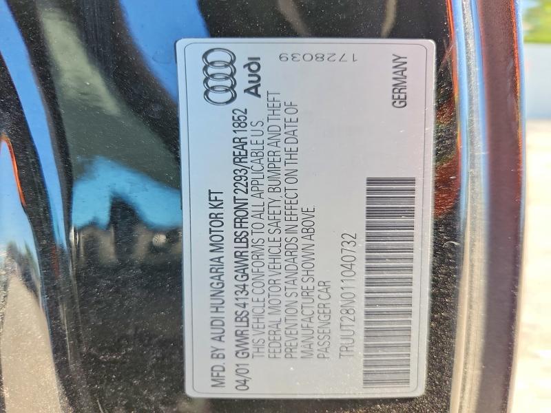 50948406 :رقم المزاد ، TRUUT28N011040732 vin ، 2001 Audi Tt مزاد بيع