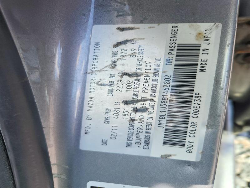 Aukcja sprzedaży 2011 Mazda 3, vin: JM1BL1U58B1462802, numer aukcji: 51787426