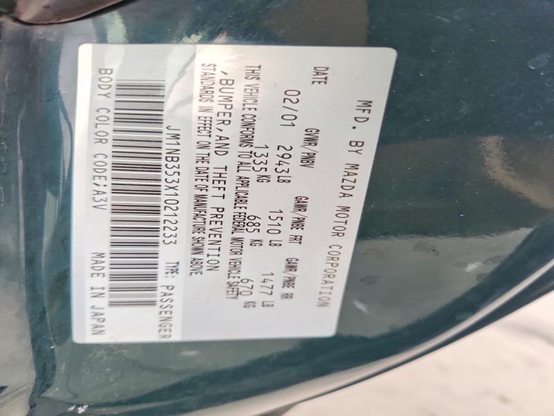 Продажа на аукционе авто 2001 Mazda Mx-5 Miata, vin: JM1NB353X10212233, номер лота: 51666986
