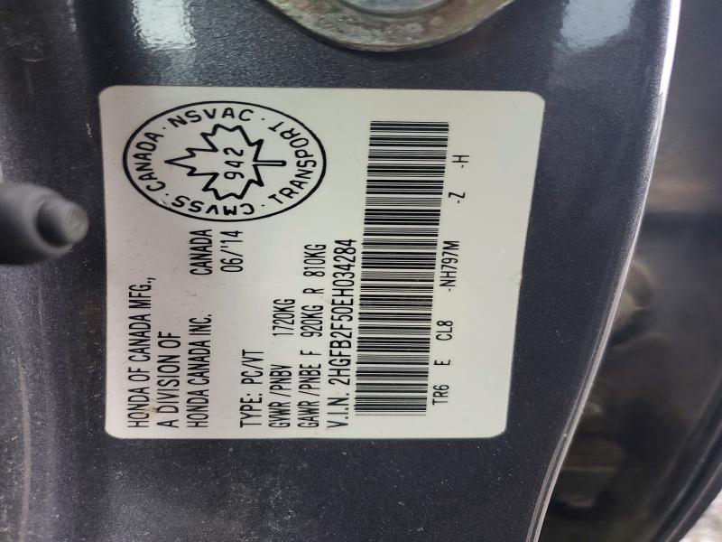 Aukcja sprzedaży 2014 Honda Civic, vin: 2HGFB2F50EH034284, numer aukcji: 47418296