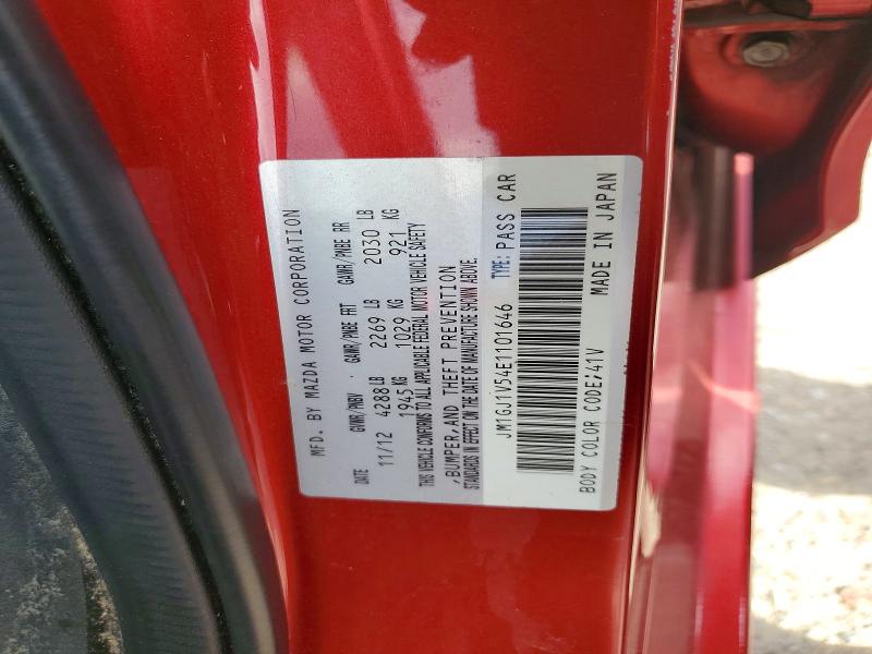 2014 Mazda 6 მანქანა იყიდება აუქციონზე, vin: JM1GJ1V54E1101646, აუქციონის ნომერი: 50681186