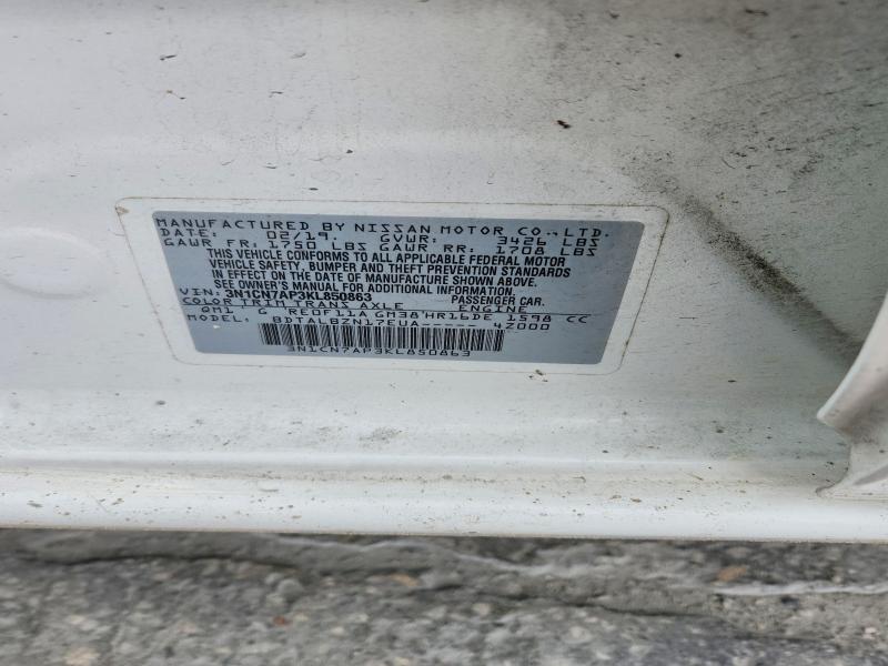 Aukcja sprzedaży 2019 Nissan Versa, vin: 3N1CN7AP3KL850863, numer aukcji: 50846826