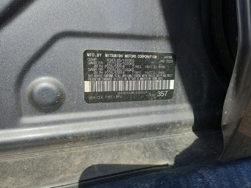 50497006 :رقم المزاد ، JA4AP4AU4LU026004 vin ، 2020 Mitsubishi Outlander مزاد بيع