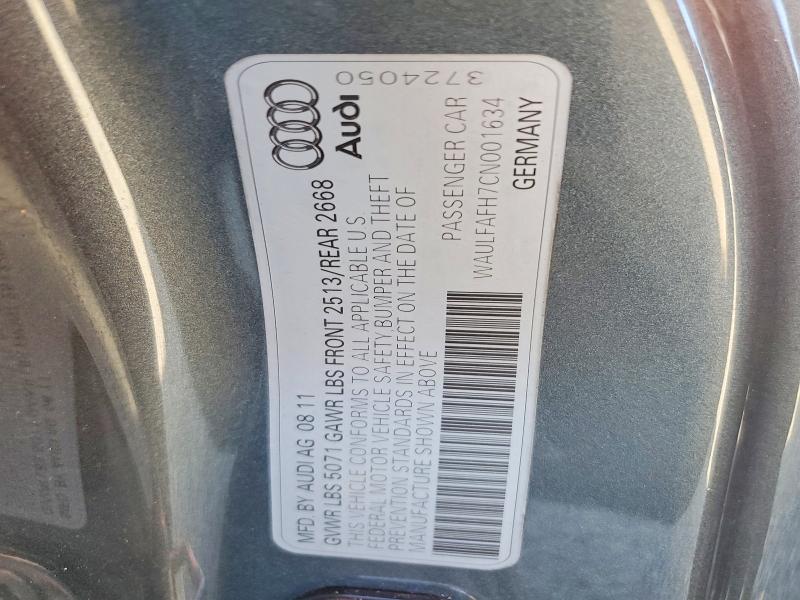 51283716 :رقم المزاد ، WAULFAFH7CN001634 vin ، 2012 Audi A5 مزاد بيع